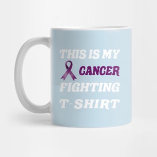 pancreatic Cancer purple Ribbon Fighting Mug